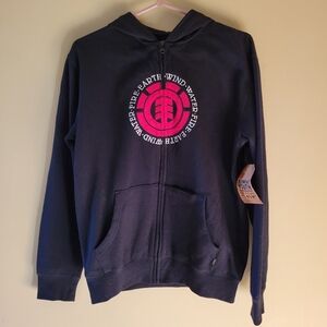 NWT "ELEMENT" Full Zip black Hoodie, Youth XL